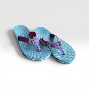 Teva Women's Original Flip-Flop Sandals Size 8 Blue Jewel and Pink Summer Beach